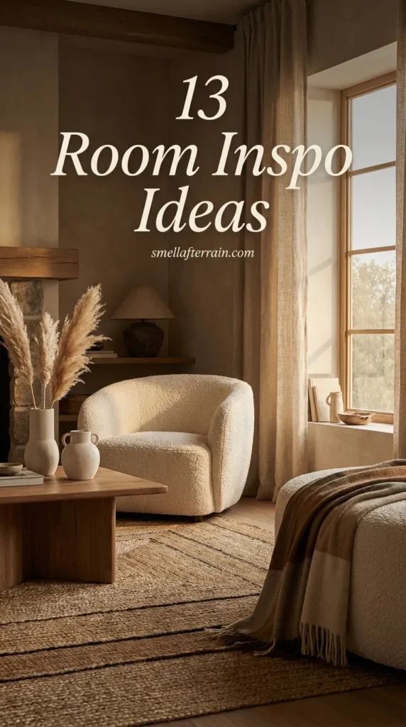 Room Inspo Ideas: A warm, inviting living space featuring layered textures, soft ambient lighting, and neutral tones designed for authentic hospitality.