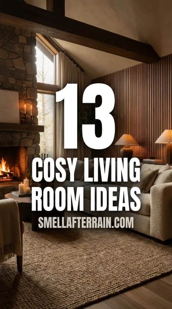 Cosy Living Room Ideas: A warm, sophisticated living space featuring plush textures, ambient lighting, and elegant neutral tones that embody the Old Money aesthetic.